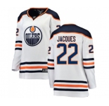 Women Edmonton Oilers #22 Jean-Francois Jacques Authentic White Away Fanatics Branded Breakaway NHL Jersey
