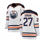 Women Edmonton Oilers #27 Boyd Gordon Authentic White Away Fanatics Branded Breakaway NHL Jersey