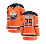 Women Edmonton Oilers #29 Leon Draisaitl Fanatics Branded Orange Home Breakaway NHL Jersey