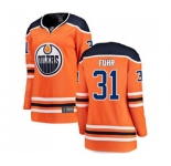 Women Edmonton Oilers #31 Grant Fuhr Fanatics Branded Orange Home Breakaway NHL Jersey