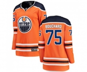 Women Edmonton Oilers #75 Evan Bouchard Authentic Orange Home Fanatics Branded Breakaway NHL Jersey