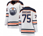 Women Edmonton Oilers #75 Evan Bouchard Authentic White Away Fanatics Branded Breakaway NHL Jersey