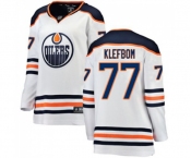 Women Edmonton Oilers #77 Oscar Klefbom Authentic White Away Fanatics Branded Breakaway NHL Jersey