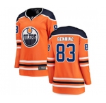Women Edmonton Oilers #83 Matt Benning Fanatics Branded Orange Home Breakaway NHL Jersey