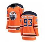 Women Edmonton Oilers #93 Ryan Nugent-Hopkins Fanatics Branded Orange Home Breakaway NHL Jersey