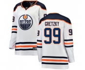 Women Edmonton Oilers #99 Wayne Gretzky Authentic White Away Fanatics Branded Breakaway NHL Jersey
