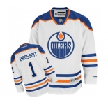 Women Reebok Edmonton Oilers #1 Laurent Brossoit Authentic White Away NHL Jersey