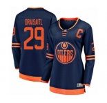 Women's Edmonton Oilers #29 Leon Draisaitl Authentic Navy Blue Alternate Fanatics Branded Breakaway Hockey Jersey