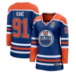 Women's Edmonton Oilers #91 Evander Kane Royal 2025 Stanley Cup Final Home Breakaway Jersey