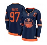 Women's Edmonton Oilers #97 Connor McDavid Authentic Navy Blue Alternate Fanatics Branded Breakaway Hockey Jersey