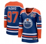 Women's Edmonton Oilers #97 Connor McDavid Royal 2025 Stanley Cup Final Home Breakaway Jersey
