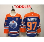 Toddler Adidas Edmonton Oilers #97 Connor McDavid Royal Blue Stitched NHL Jersey