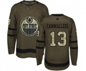 Youth Adidas Edmonton Oilers #13 Mike Cammalleri Authentic Green Salute to Service NHL Jersey