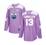 Youth Adidas Edmonton Oilers #13 Mike Cammalleri Authentic Purple Fights Cancer Practice NHL Jersey