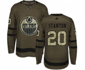Youth Adidas Edmonton Oilers #20 Ryan Stanton Authentic Green Salute to Service NHL Jersey