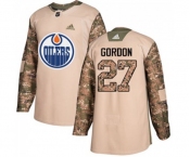 Youth Adidas Edmonton Oilers #27 Boyd Gordon Authentic Camo Veterans Day Practice NHL Jersey