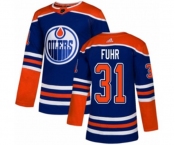 Youth Adidas Edmonton Oilers #31 Grant Fuhr Authentic Royal Blue Alternate NHL Jersey