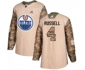 Youth Adidas Edmonton Oilers #4 Kris Russell Authentic Camo Veterans Day Practice NHL Jersey