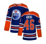Youth Adidas Edmonton Oilers #46 Pontus Aberg Authentic Royal Blue Alternate NHL Jersey