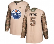 Youth Adidas Edmonton Oilers #5 Mark Fayne Authentic Camo Veterans Day Practice NHL Jersey