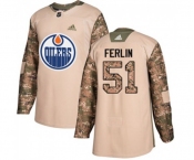 Youth Adidas Edmonton Oilers #51 Brian Ferlin Authentic Camo Veterans Day Practice NHL Jersey