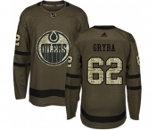Youth Adidas Edmonton Oilers #62 Eric Gryba Authentic Green Salute to Service NHL Jersey