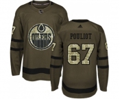 Youth Adidas Edmonton Oilers #67 Benoit Pouliot Authentic Green Salute to Service NHL Jersey