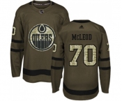 Youth Adidas Edmonton Oilers #70 Ryan McLeod Authentic Green Salute to Service NHL Jersey