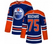 Youth Adidas Edmonton Oilers #75 Evan Bouchard Authentic Royal Blue Alternate NHL Jersey