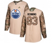 Youth Adidas Edmonton Oilers #83 Matt Benning Authentic Camo Veterans Day Practice NHL Jersey