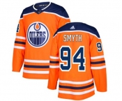 Youth Adidas Edmonton Oilers #94 Ryan Smyth Authentic Orange Home NHL Jersey