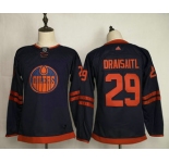 Youth Edmonton Oilers #29 Leon Draisaitl Navy Blue 50th Anniversary Adidas Stitched NHL Jersey