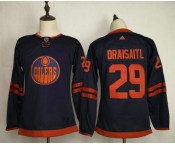 Youth Edmonton Oilers #29 Leon Draisaitl Navy Blue 50th Anniversary Adidas Stitched NHL Jersey