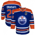 Youth Edmonton Oilers #29 Leon Draisaitl Royal 2025 Stanley Cup Final Home Premier Jersey