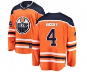 Youth Edmonton Oilers #4 Kris Russell Authentic Orange Home Fanatics Branded Breakaway NHL Jersey