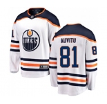 Youth Edmonton Oilers #81 Yohann Auvitu Fanatics Branded White Away Breakaway NHL Jersey