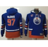 Youth Edmonton Oilers #97 Connor McDavid Light Blue Name & Number Pullover NHL Hoodie