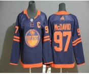 Youth Edmonton Oilers #97 Connor McDavid Navy Blue 50th Anniversary Adidas Stitched NHL Jersey