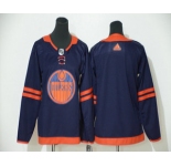 Youth Edmonton Oilers Blank Navy Blue 50th Anniversary Adidas Stitched NHL Jersey