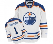 Youth Reebok Edmonton Oilers #1 Laurent Brossoit Authentic White Away NHL Jersey