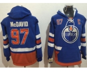 Edmonton Oilers #97 Connor McDavid Light Blue Name & Number Pullover NHL Hoodie