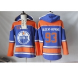 Men's Edmonton Oilers #93 Nugent-Hopkins Orange Sawyer Hooded Sweatshirt Stitched NHL Jersey