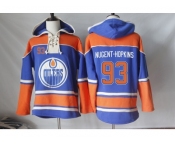 Men's Edmonton Oilers #93 Nugent-Hopkins Orange Sawyer Hooded Sweatshirt Stitched NHL Jersey