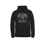 Men's Edmonton Oilers Black Camo Stack Pullover Hoodie