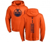NHL Adidas Edmonton Oilers #1 Laurent Brossoit Orange One Color Backer Pullover Hoodie
