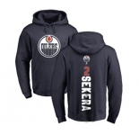 NHL Adidas Edmonton Oilers #2 Andrej Sekera Navy Blue Backer Pullover Hoodie
