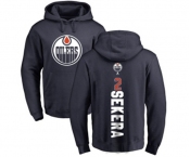 NHL Adidas Edmonton Oilers #2 Andrej Sekera Navy Blue Backer Pullover Hoodie