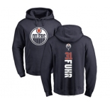NHL Adidas Edmonton Oilers #31 Grant Fuhr Navy Blue Backer Pullover Hoodie
