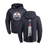 NHL Adidas Edmonton Oilers #4 Kris Russell Navy Blue Backer Pullover Hoodie