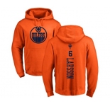 NHL Adidas Edmonton Oilers #6 Adam Larsson Orange One Color Backer Pullover Hoodie